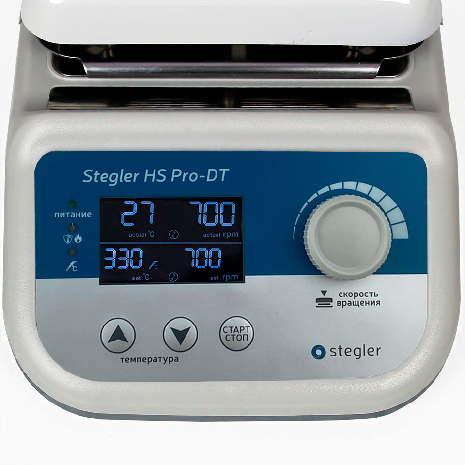 Мешалка магнитная Stegler HS-Pro DT (с подогревом, термодатчиком, до +380 °С)